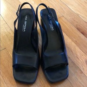 Via Spiga sling back open toe heels
